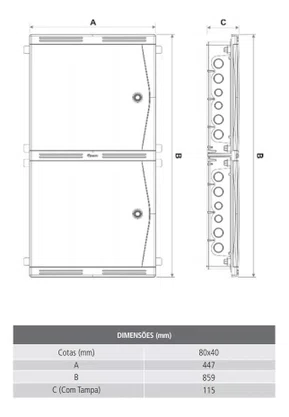 Quadro Sistema VDI de Embutir 80x40 Tigre