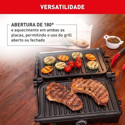 Sanduicheira Grill Arno Dual Inox Abertura 180 graus com Placa Antiaderente GNOX