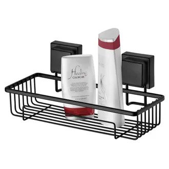 Suporte para Shampoo com Ventosas Preto Fosco Future 8050PT