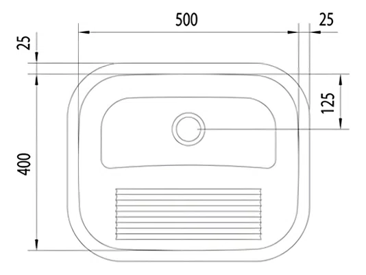 Tanque Tramontina Hera 50x40 94400407 Inox Polido