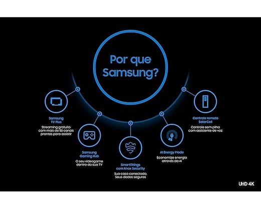 Televisor 65" UN65DU7700GXZD Crystal Smart Com Comando de Voz Samsung