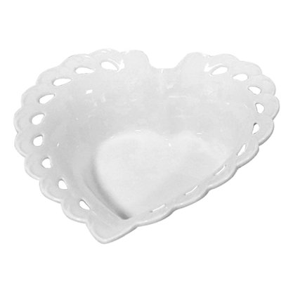 Tigela Bowl Hand Food Grande Coração em Porcelana Lyor