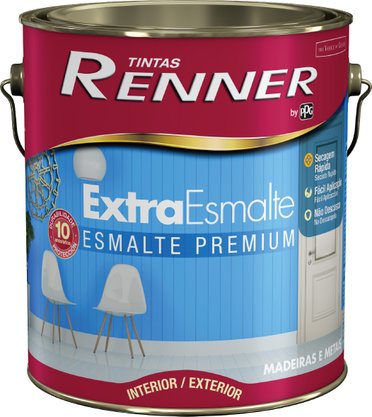 Tinta Extra Esmalte Premium Vermelho Alto Brilho Renner 900ml 1180