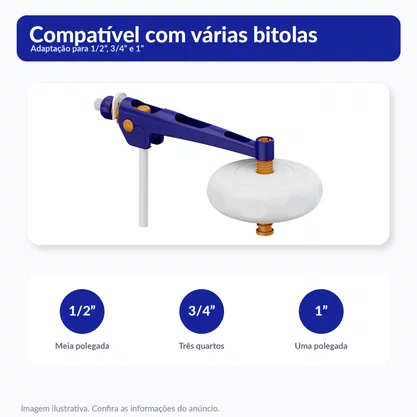 Torneira Bóia para Caixa D'água Click Tigre 1/2, 3/4 e 1"