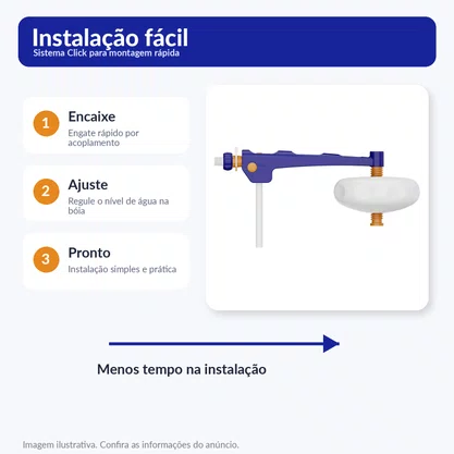 Torneira Bóia para Caixa D'água Click Tigre 1/2, 3/4 e 1"