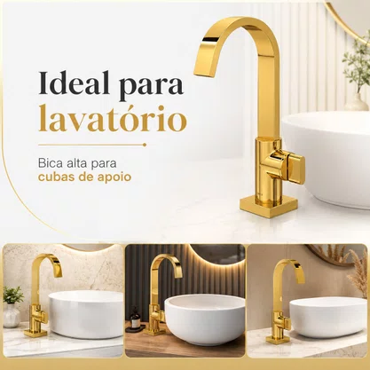 Torneira de Mesa Bica Alta Polo Gold Deca 1198.GL33