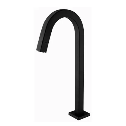 Torneira de Mesa para Banheiro 91074 Link Quadrada Preto Fosco Rainha