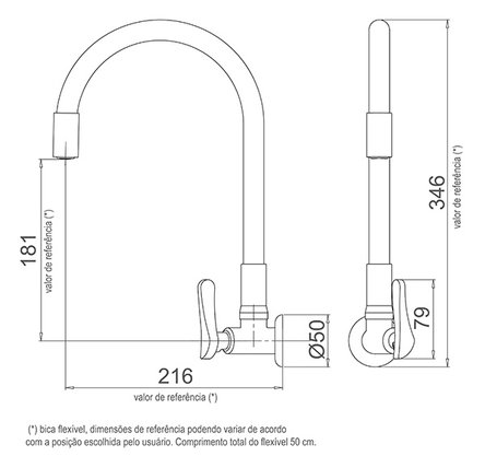 Torneira de Parede Flex Black Lorenzetti 1178 B27