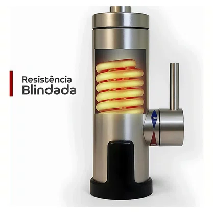 Torneira Elétrica Blindada 3000w Fame Cromada Com Display