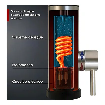 Torneira Elétrica Blindada 3000w Fame Cromada Com Display