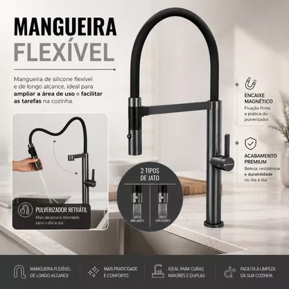 Torneira Misturador Imã Monocomando Debacco Grey 20.04.00175
