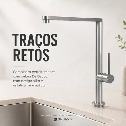 Torneira Misturador Monocomando Debacco Inox Escovado 20.04.20000