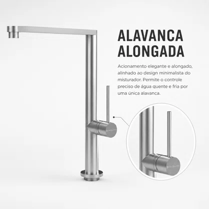 Torneira Misturador Monocomando Debacco Inox Escovado 20.04.20000