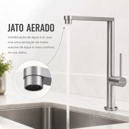 Torneira Misturador Monocomando Debacco Inox Escovado 20.04.20000
