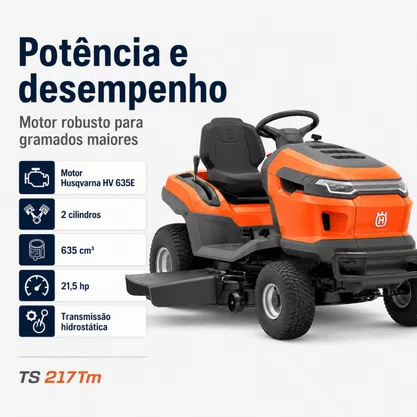 Trator Cortador de Grama Husqvarna TS217TM 19,7hp