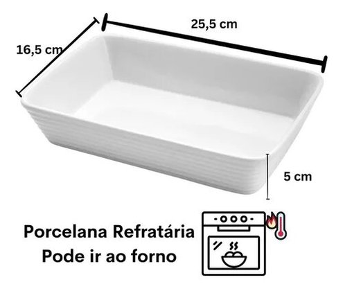 Travessa Refratária Porcelana Linea Branca Lyor 8427