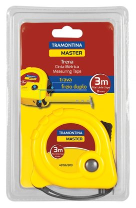 Trena com Fita de Aço e Corpo em ABS com Freio Duplo Tramontina 3 metros 43156/303