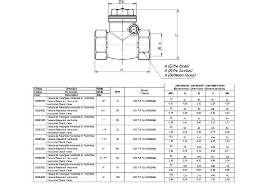 Válvula de Retenção Horizontal 1" Docol
