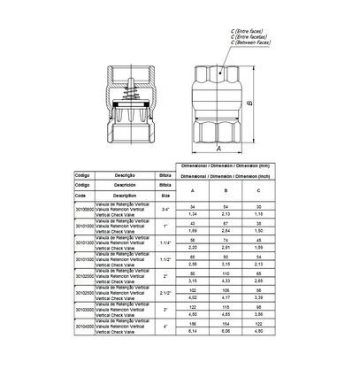 Válvula de Retenção Vertical 2.1/2" Docol