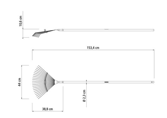 Vassoura Regulável 22 Dentes Aço com Cabo de Madeira 120 cm Tramontina 77831/721