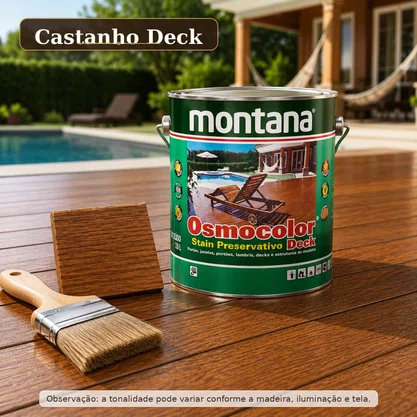 Verniz Osmocolor Stain Deck Castanho 3,6L Montana