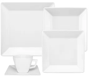 Aparelho Jogo Jantar Louça Quartier White 20 Peças Oxford Cor Branco