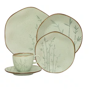 Aparelho De Jantar E Chá 30 Pçs Oxford Ryo Bambu