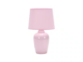 Abajur De Mesa Cerâmica Tecido Pottery Lindo Taschibra Cor Da Cúpula Rosa Cor Da Estrutura Azul