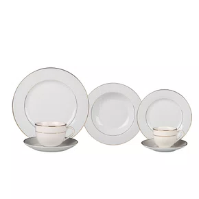 Aparelho De Jantar 42 Peças Em Porcelana Majesty Gold