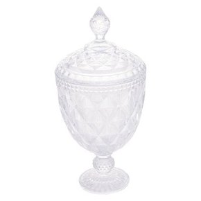 Bombonier com Pé Cristal Diamond 15x32cm Lyor 7770