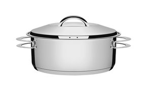Caçarola Tramontina Solar Rasa em Aço Inox Fundo Triplo com Tampa e Alças 24 cm 4,7 L