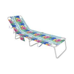 Cadeira Espreguiçadeira em Oxford e Alumínio Floral Bel 414765