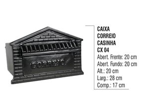 Caixa de Correio Casinha Alumínio Preto LNS GUIA CX 04