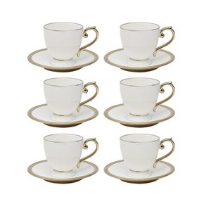 Conjunto 6 Xícaras de Chá de Porcelana com Pires Paddy 200ml Wolff 25113