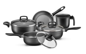 Conjunto De Panelas Madri Antiaderente 5 Peças Grafite - Mta