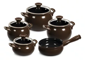 Conjunto De Panelas New Premiere Joy 5 Pcs - Chocolate - Ceraflame