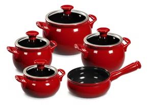 Conjunto De Panelas New Premiere Joy 5 Peças - Pomodoro Ceraflame Vermelho