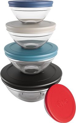 Conjunto Potes Vidro Redondo Euro 5 peças