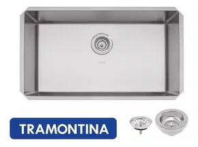 Cuba Inox De Embutir Quadrum 70x40 Undermount Tramontina Cor Scotch Brite