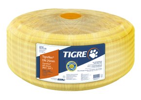 Eletroduto Flexível Corrugado Tigreflex Amarelo Tigre 3/4 ou  25mm Rolo Fechado 50 metros