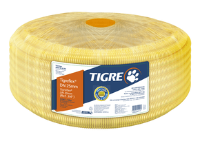 Eletroduto Flexível Corrugado Tigreflex Amarelo Tigre 1'' ou 32mm Rolo Fechado 25 metros