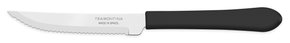 Faca para Churrasco Leme Lâmina Aço Inox e Cabo Preto Tramontina 4" 23180/404