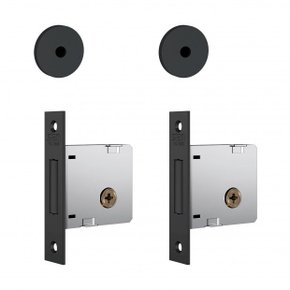 Fechadura 1004 Par Roseta Redonda Tetra Externa Preto Fosco Stam 59978