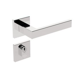 Fechadura ix290 Broca 40 mm Roseta Quadrada 1 Inox Polido Externa Stam 44396