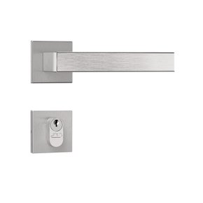 Fechadura Externa Roseta Quadrada Inox Escovado Stam ix60