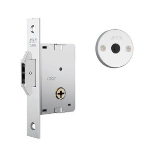 Fechadura para Porta de Correr Roseta Redonda Inox Basel Stam 1008