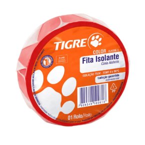 Fita Isolante Vermelha Tigre 10 metros