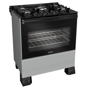 Fogão a Gás 5Q Piacere Vetro com Mesa Vidro MFV5BF Titânio Mueller