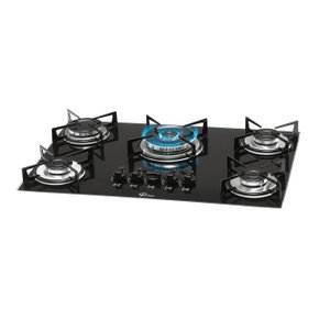 Fogão Cooktop a Gás 5 Queimadores com Mesa de Vidro Tripla Chama Fischer