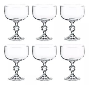 Jogo 6 Taças De Cristal Para Sobremesa 200ml Claudia Bohemia